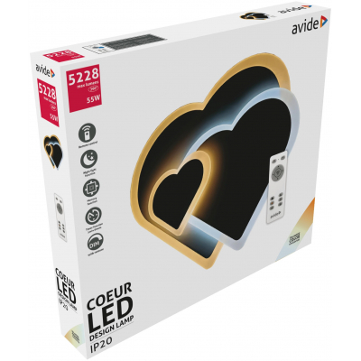 Avide Design Mennyezeti lámpa Coeur 55W (27,5+27,5) RF Távirányítóval (ADO3S-COE-2.4G)