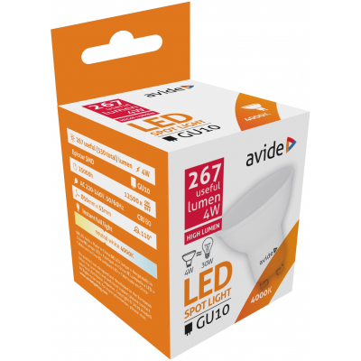 Avide LED Spot Alu+plastic 4W GU10 NW (ABGU10NW-4W-AP)