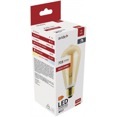 Avide LED Filament ST57 7W Dimm/Borostyán E27 WW (ABLFST57WW-7W-DAC)