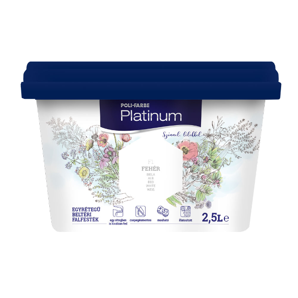 PLATINUM SZÍNES FALFESTÉK 2,5L F1 FEHÉR BELTÉRI V.BÁZISÚ