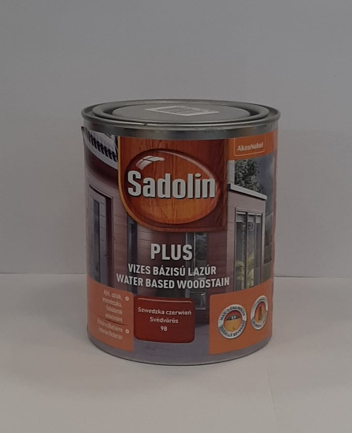  SADOLIN PLUS VASTAGLAZÚR 0,75L SVÉDVÖRÖS  403870