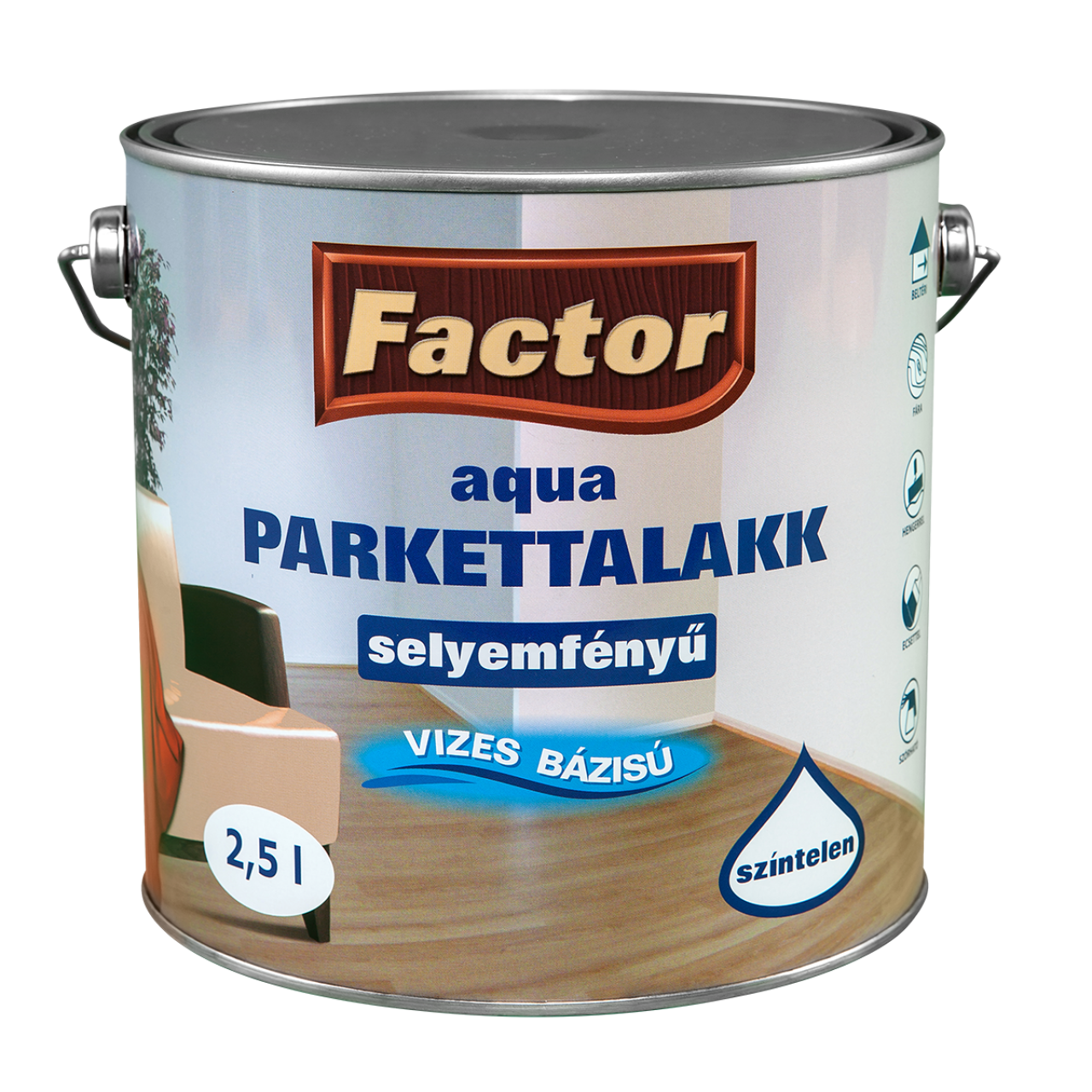 Factor Aqua Parkettalakk selyemfényű 2,5L CH5 (102440)