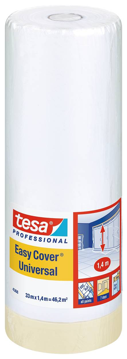 Tesa® Professional 4368 festőszalag + takarófólia beltérre