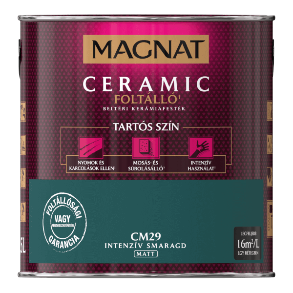 Magnat Ceramic Foltálló Beltéri Kerámiafesték 5L - CM29 intenzív smaragd