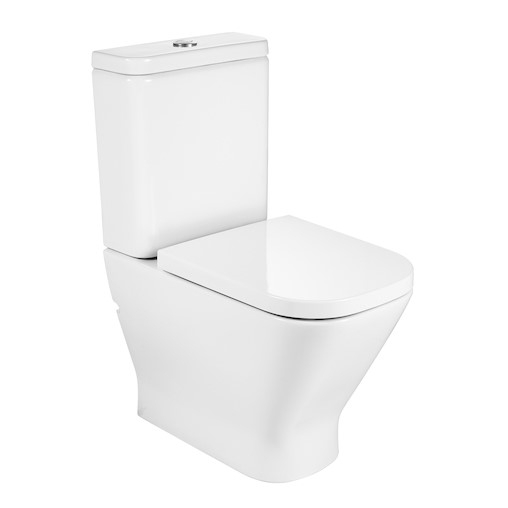 Roca - The Gap square kompakt, falhoz illeszkedő, porcelán, monoblokkos WC, alsó/hátsó kifolyású - A342472000
