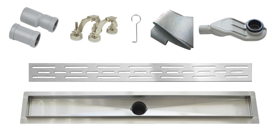 Wellis - W-Drain prémium rozsdamentes acél zuhanyfolyóka szett (Linear - 100 cm) WE00098