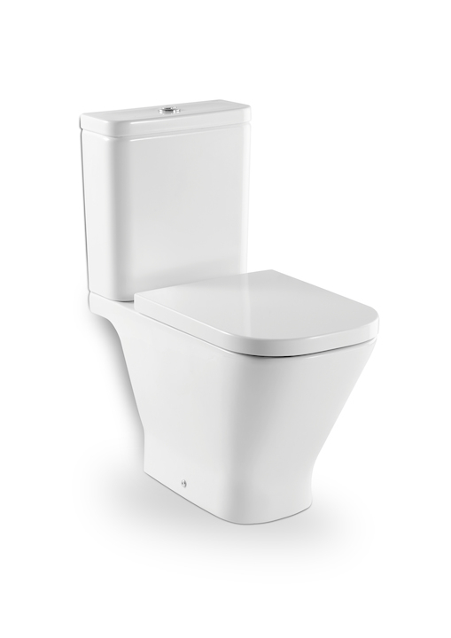 Roca The Gap álló monoblokkos WC, mélyöblítésű, hátsó kifolyású, vízszintes lefolyóval, szerelőkészlettel (650mm hosszú) -A342477000