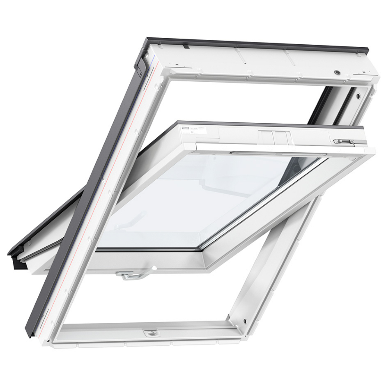 Velux - Standard Alsó kilincses műanyag bevonatos tetőtéri ablak GLU B