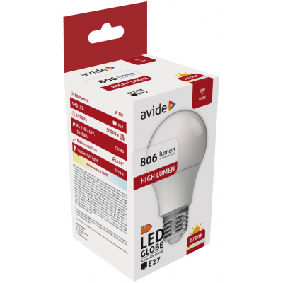 Avide LED Globe A60 8W E27 EW (ABG27EW-8W-AP)