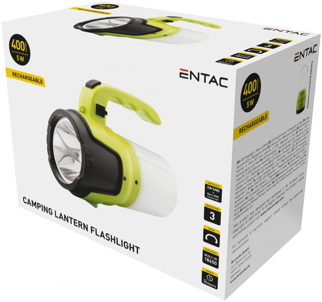Entac elemlámpa 5W - Kempinglámpa funkcióval (EFL-CAMP)