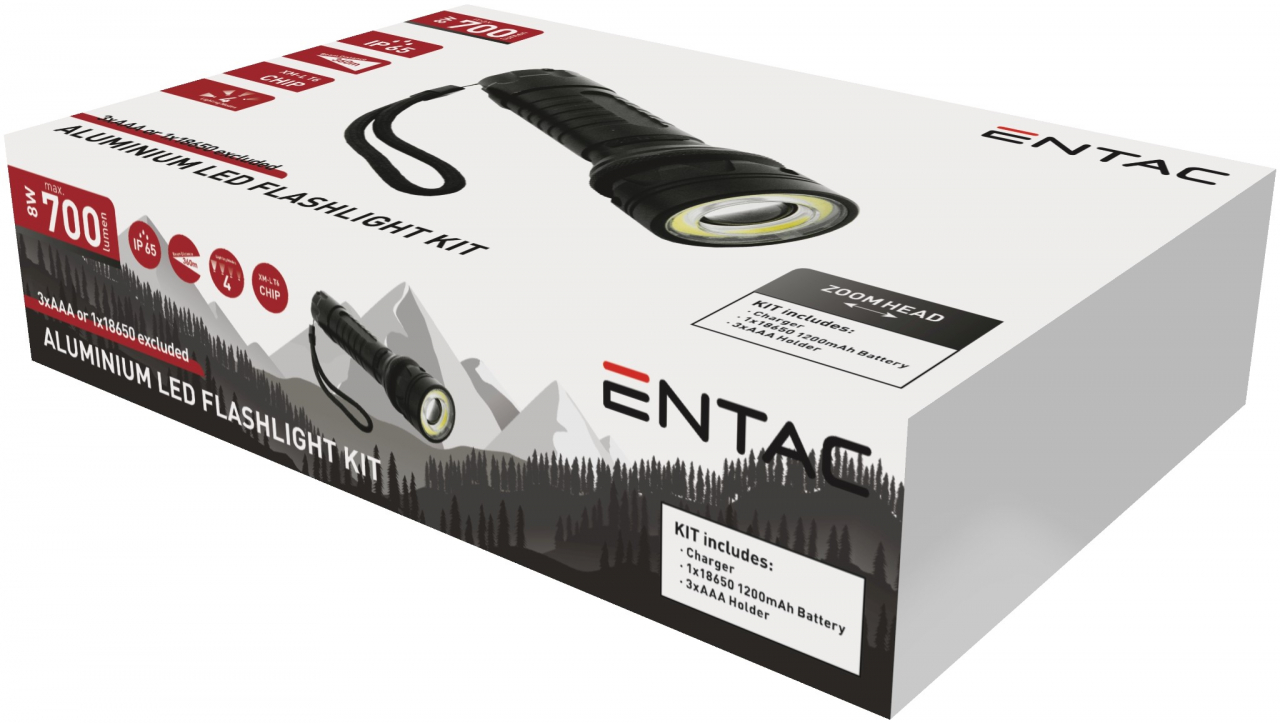 Entac Elemlámpa Fókuszálható Alu 8W (EFL-ZOOM-8W-ALU)