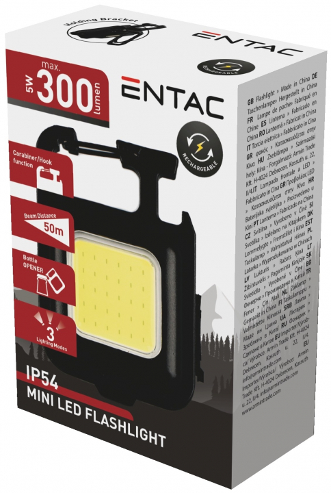 Entac Mini Kocka Kulcstartós Újratölthető 200mAh Elemlámpa (EFL-CUBE)