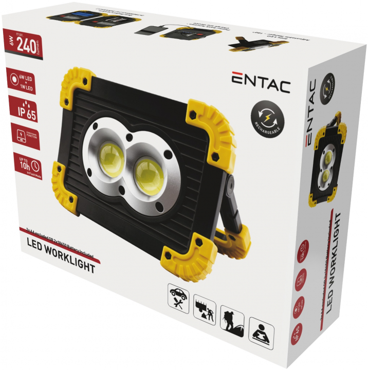 Entac Szerelőlámpa 6W+1W Dual Battery (EWL-6W-DB)