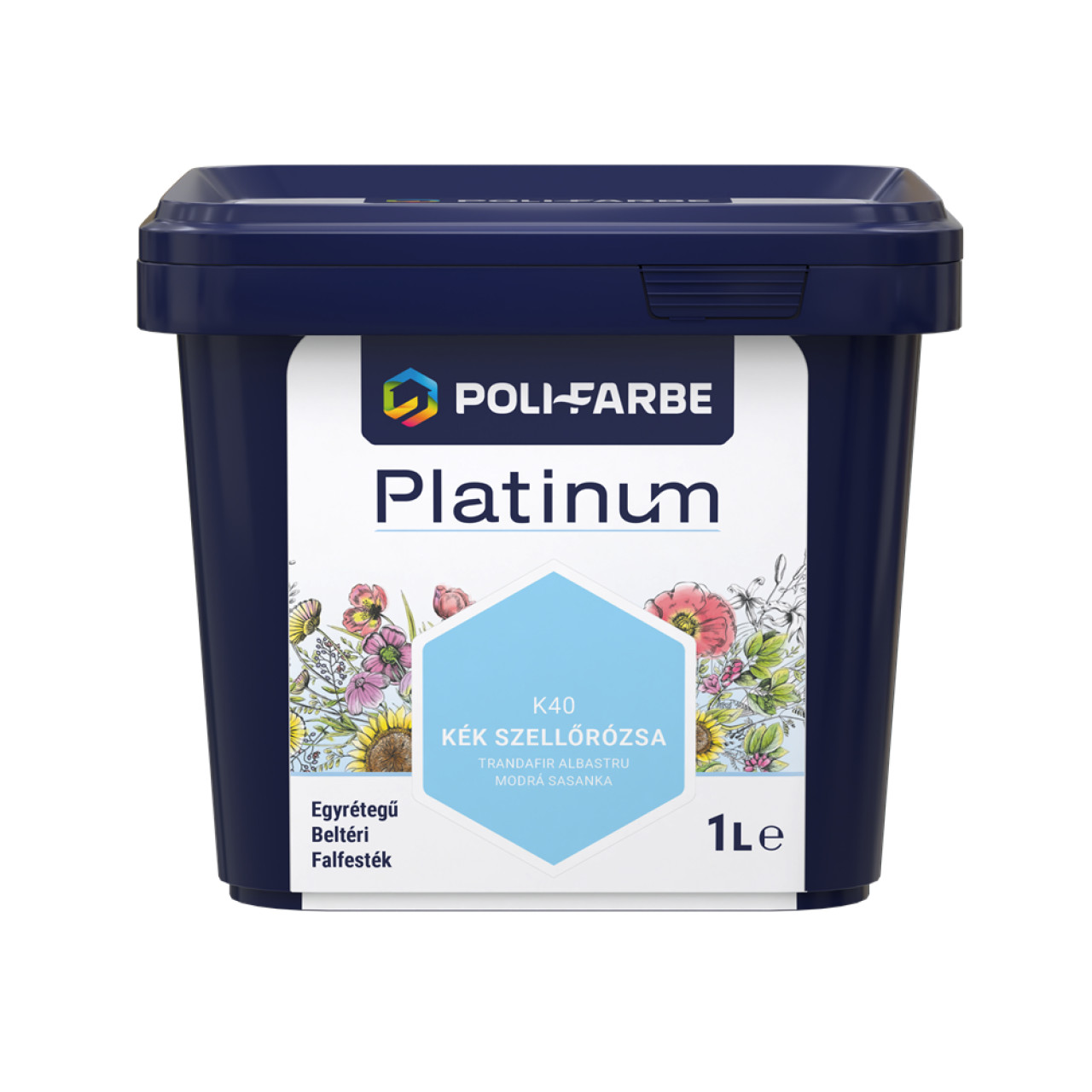 PLATINUM SZÍNES BELTÉRI 1L k40 DISZP FALFESTÉK KÉK SZELLŐRÓZSA 1010101103